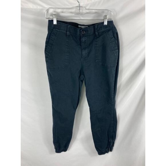 Torrid Feel The Fit Jogger Cropped Pants Women SZ 12 Black Ankle Zip Stretch - Picture 1 of 3